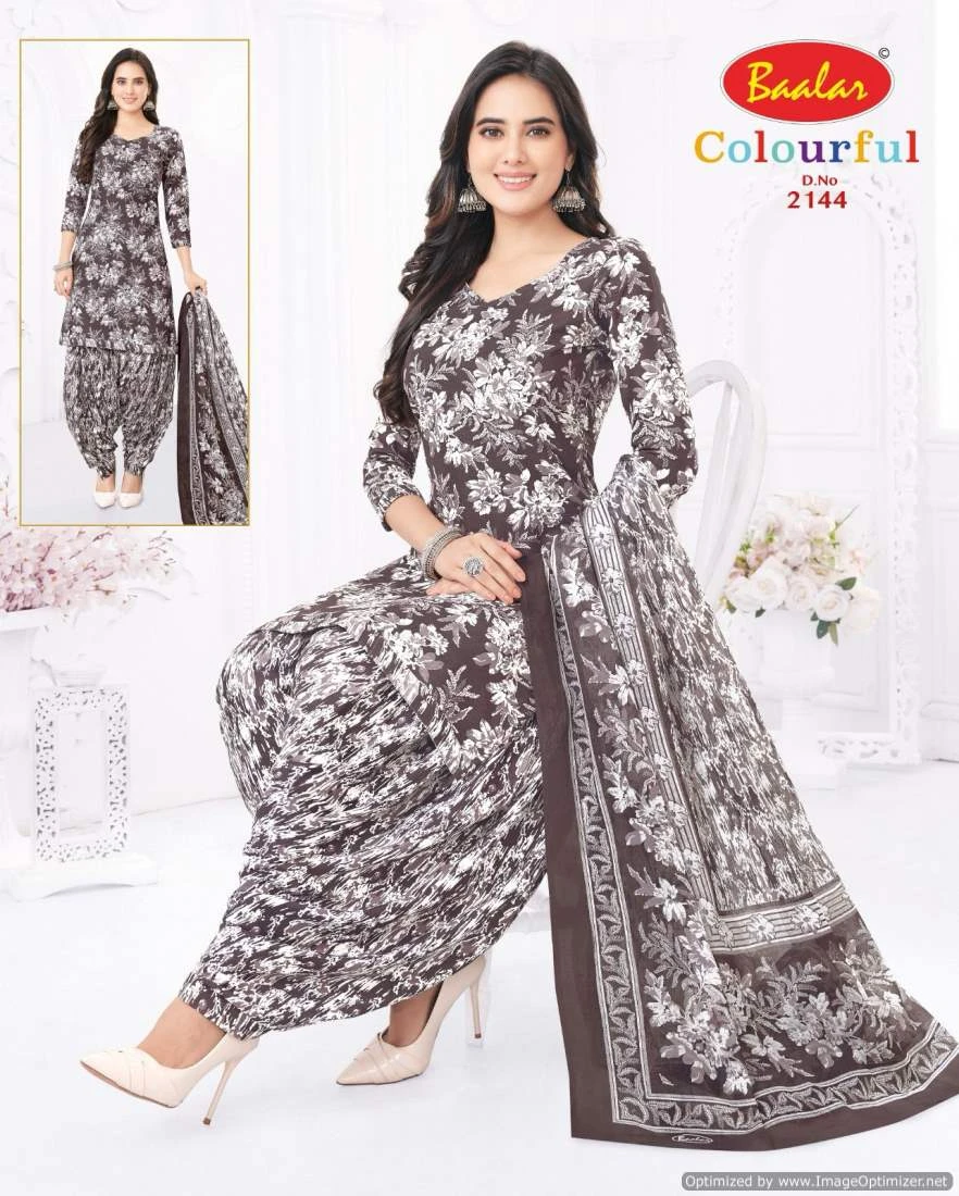 Baalar Colourful Vol-21 Cotton Wholesale Salwar Suit Catalog — Wholesale Salwar Suits, MPA wholesale from Surat — view 9